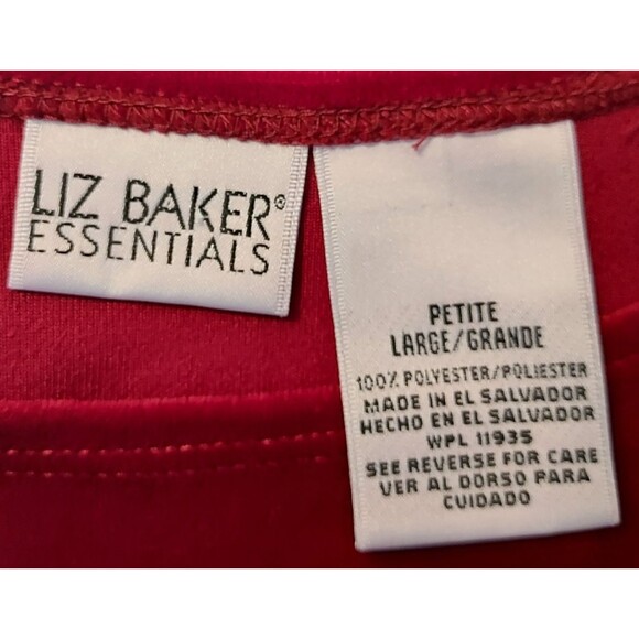 Liz Baker Essentials Womens PL Red Velvet Stretch Pullover Tunic Top Shirt - Picture 7 of 11
